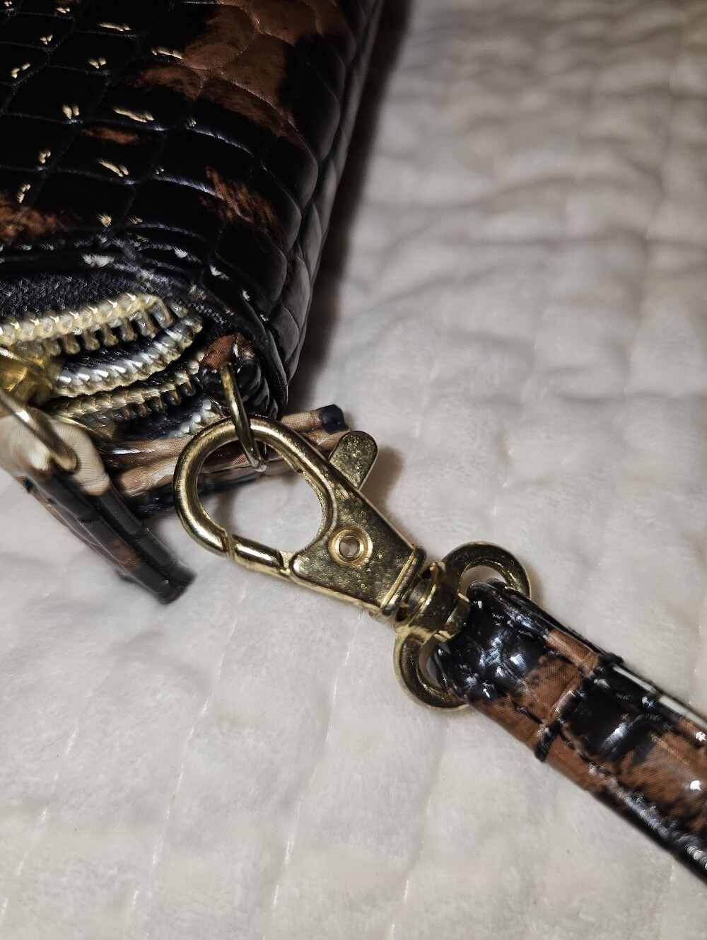 Source Unknown Leopard Print Wristlet Clutch - Brown/Black/Cream - Picture 5 of 5